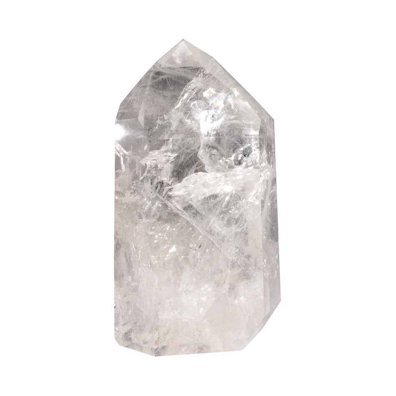 Mineralist Clear Quartz Point Polished Cut Base, 8" H x 4" W x 4" D