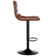 Rawlinson Adjustable Height Low Back Bar Stool with Leather Seat and Metal Base