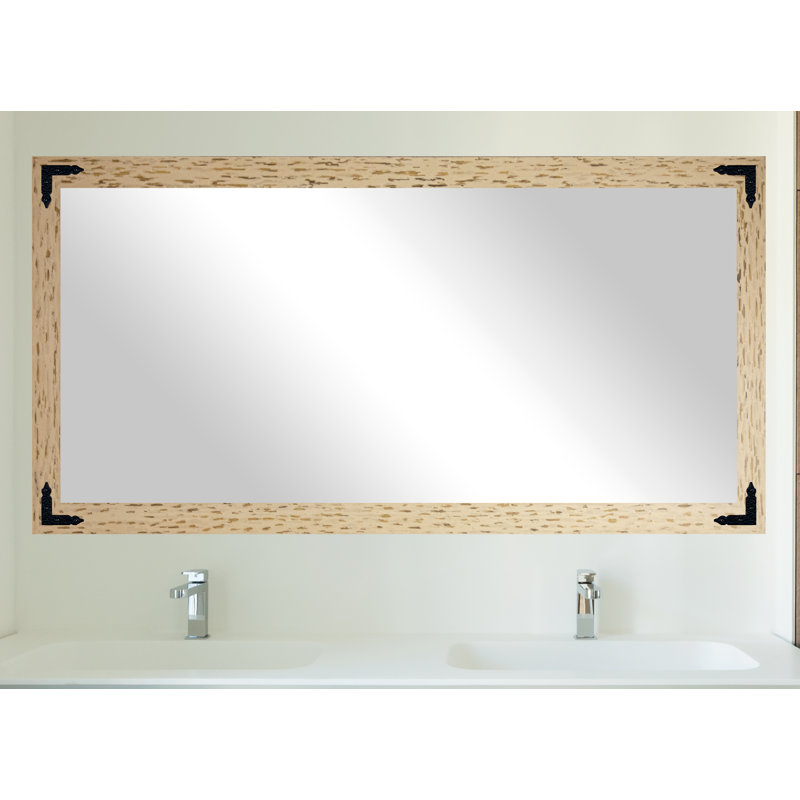 Miroir de salle de bain Monica, 34,5 po x 63,5 po, Crème / Noir