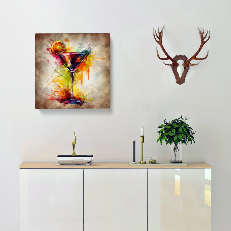 Cocktail Abstract Art No.2 - No Frame Print, 35cm H x 35cm W x 3cm D