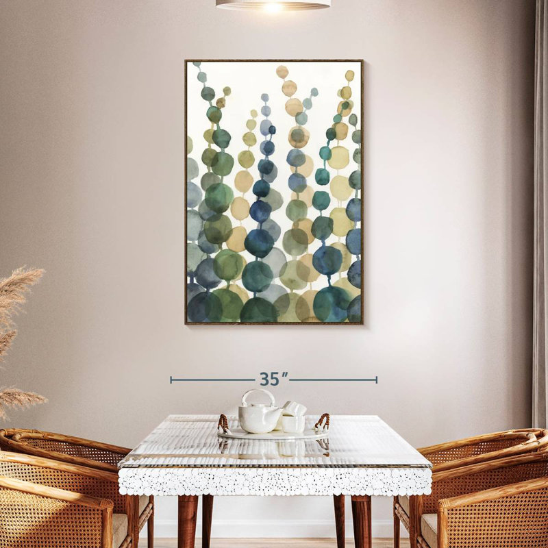 Pompom Botanical I, Floating Frame Walnut, 31 po x 46 po
