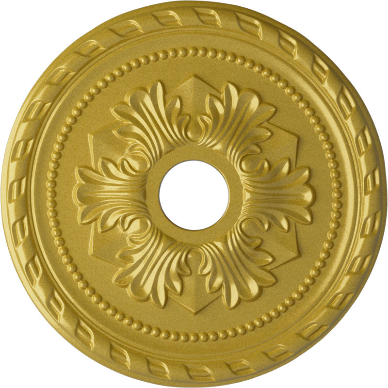 20 médaillons de plafond Palmetto de 20 7/8 po x 3 5/8 po x P 1 5/8 po (convient aux auvents de 5 po ou moins), Doré intense