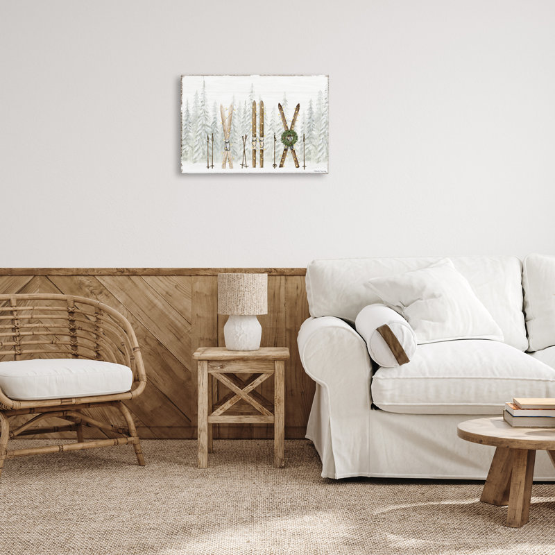 «Pine Lodge Ski Motif», art mural par Danielle Murray, 16" H x 24" W