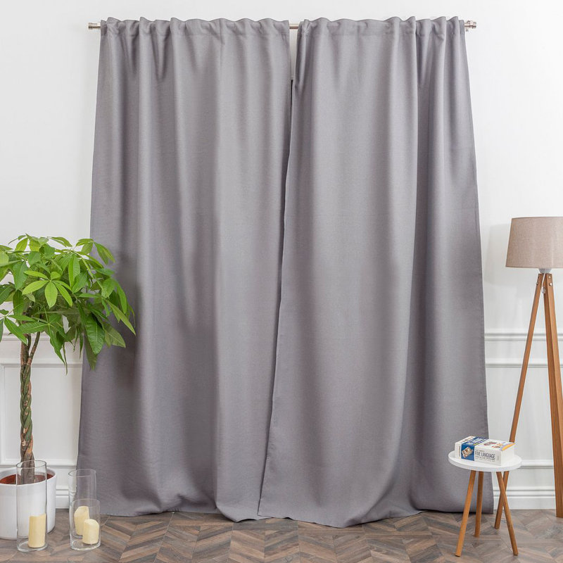 LAXTON Room Darkening Extra Long & Extra Wide Decorative Curtain, 100" W x 300" L, Fossil