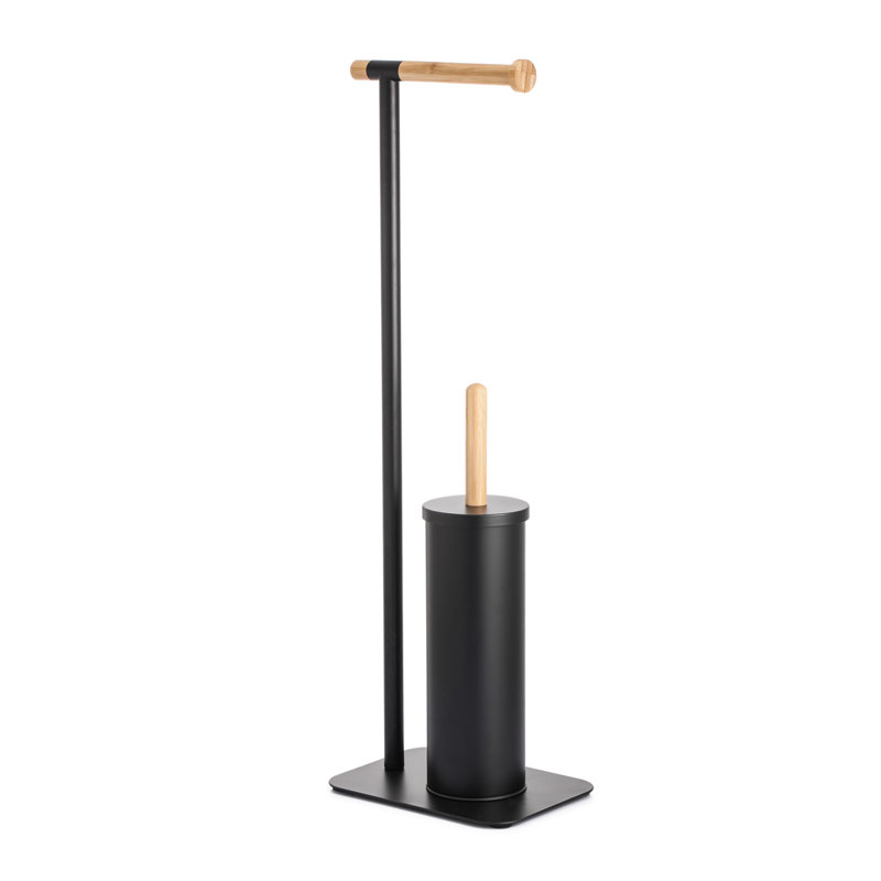 Richae Free Standing Toilet Paper Holder, Black