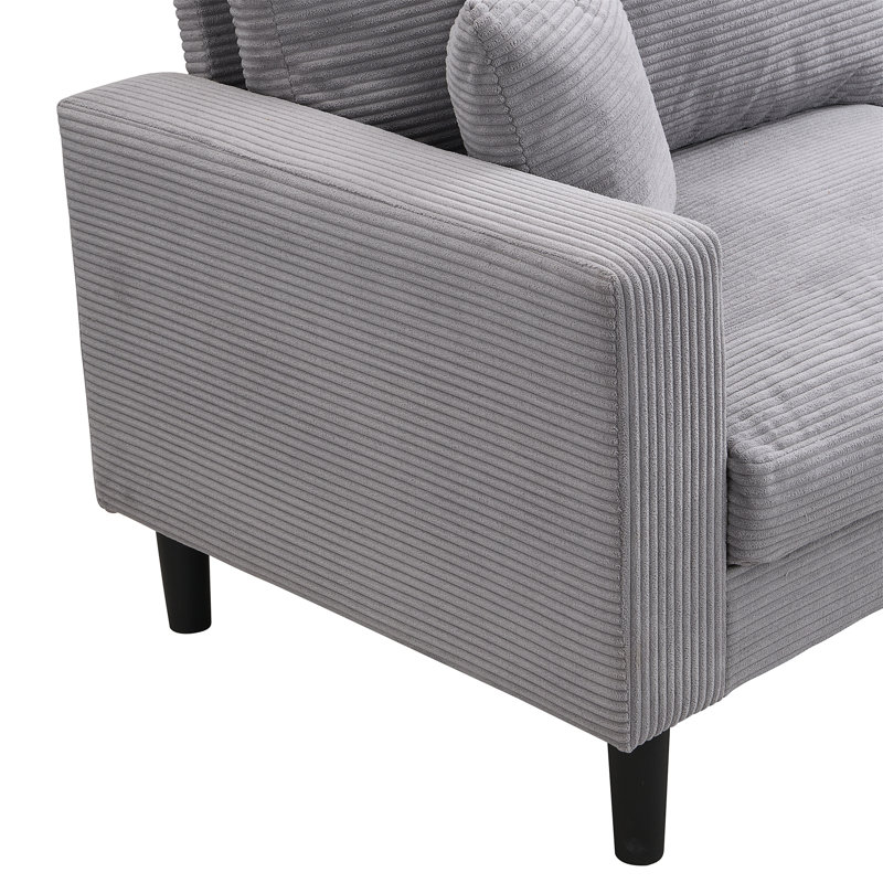 74" High Resilience Three Seater Sofa, Light Gray
