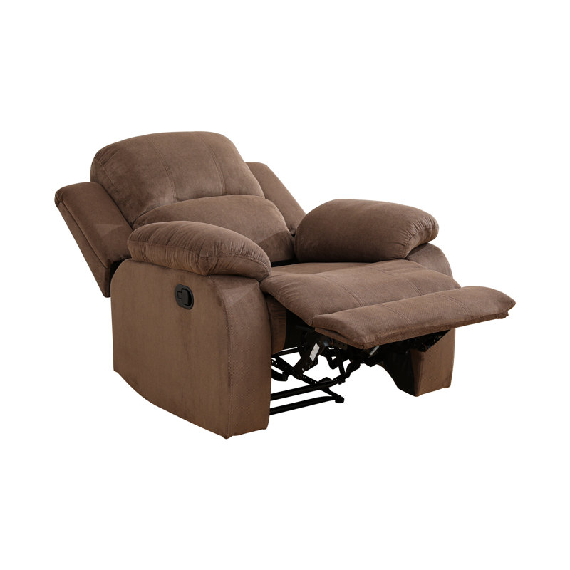 Fauteuil recling manuel brun en velours d'ananas, Microfibre / microsuède brun