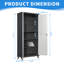 Armoire de rangement de garage robuste en métal avec roulettes, étagères réglables verrouillables et panneaux perforés-1169904054
