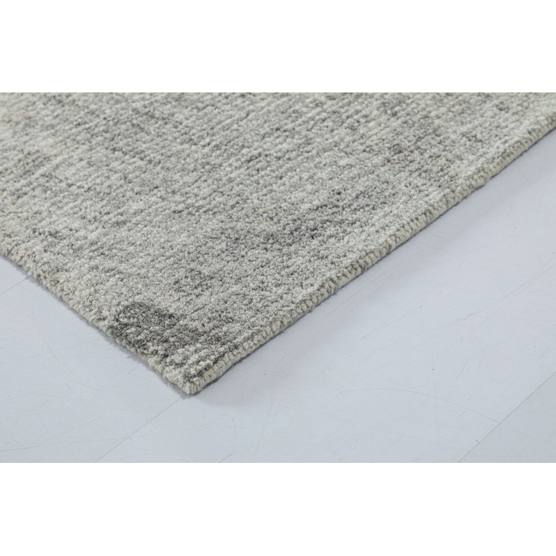 Gingko Hand Tufted Gray Area Rug, Rectangle 7'6" x 9'6"
