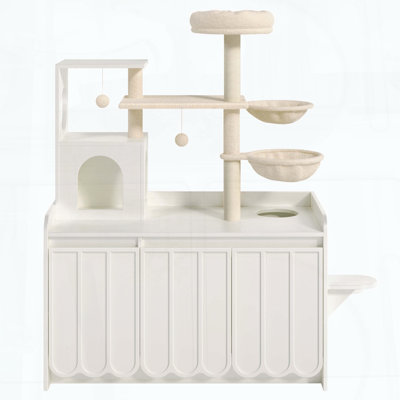 Cat Tree with Litter Box Enclosure