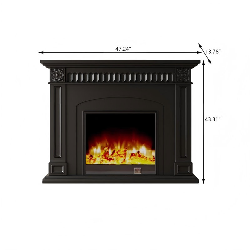Foyer électrique 47,24 po Retro, H 13,31 po x l 47,24 po x P 13,78 po