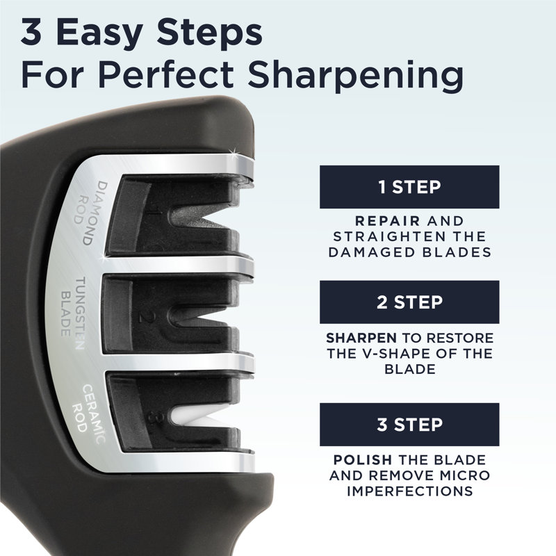 Deiss Pro 3-Stages Manual Kitchen Knife Sharpener