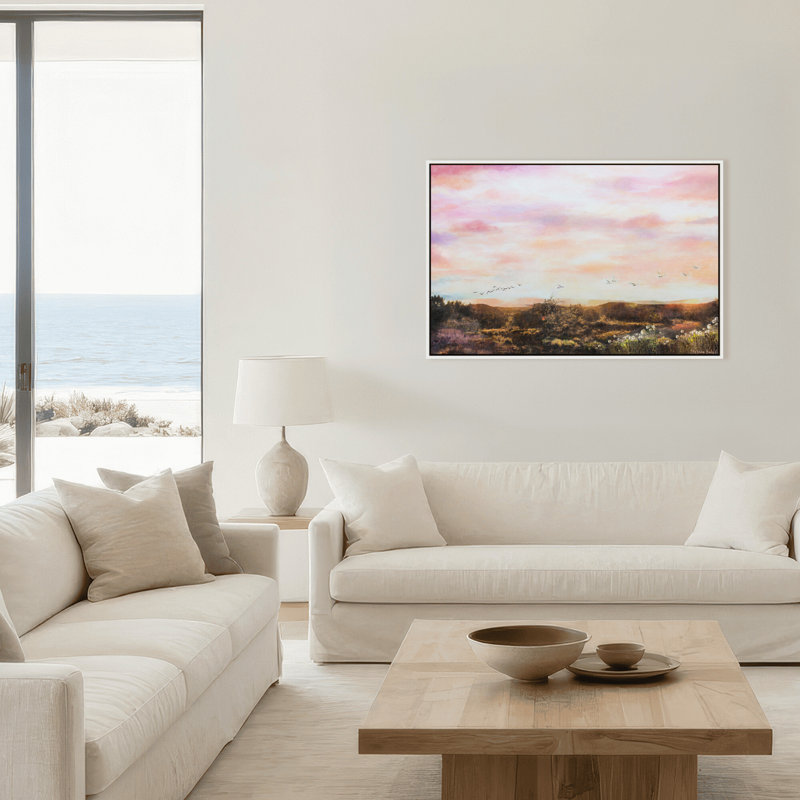 Golden Hour Print by Stefanie Bales, 32" H x 48" W x 2.375" D, Framed Canvas, Brown