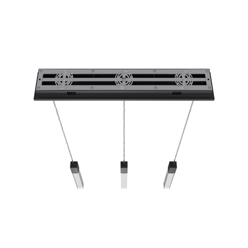 Matte Black Crystal LED Indoor/Outdoor Island Pendant Light
