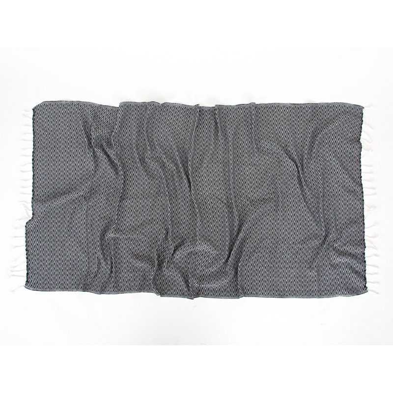Serviette de plage 100% coton Chen, Noir