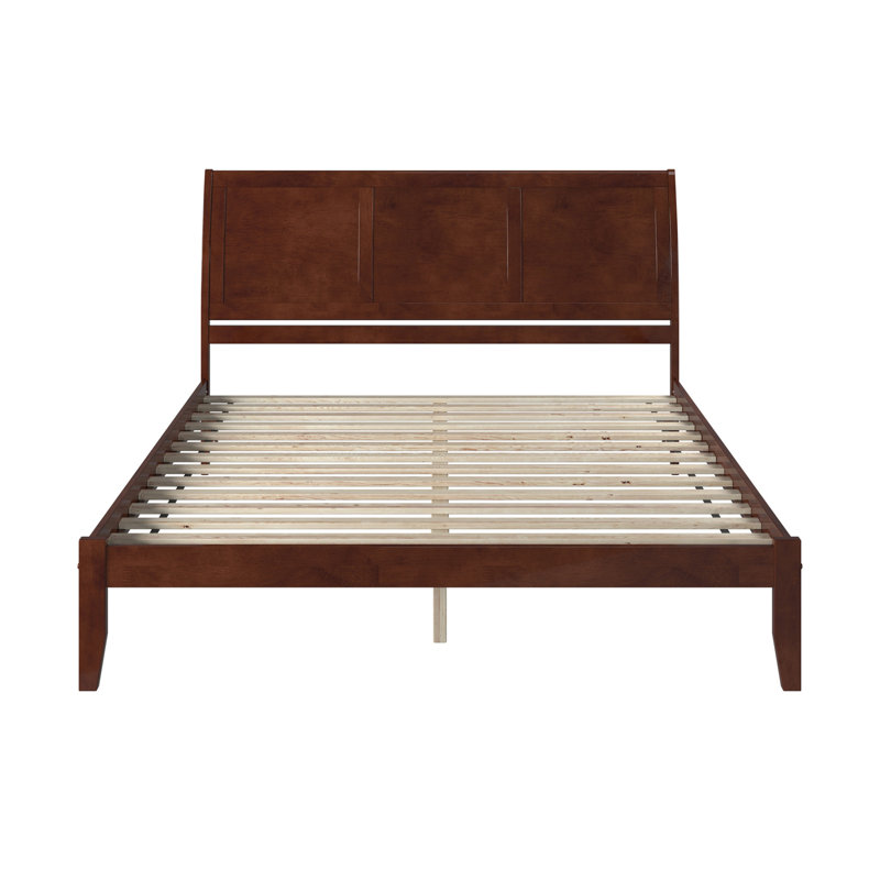  Fitzsimmons Solid Wood Sleigh Platform Bed, Walnut, King