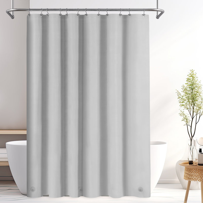 Doublure de rideau de douche imperméable légère en PEVA, H 84 po x l 72 po, Gris argenté