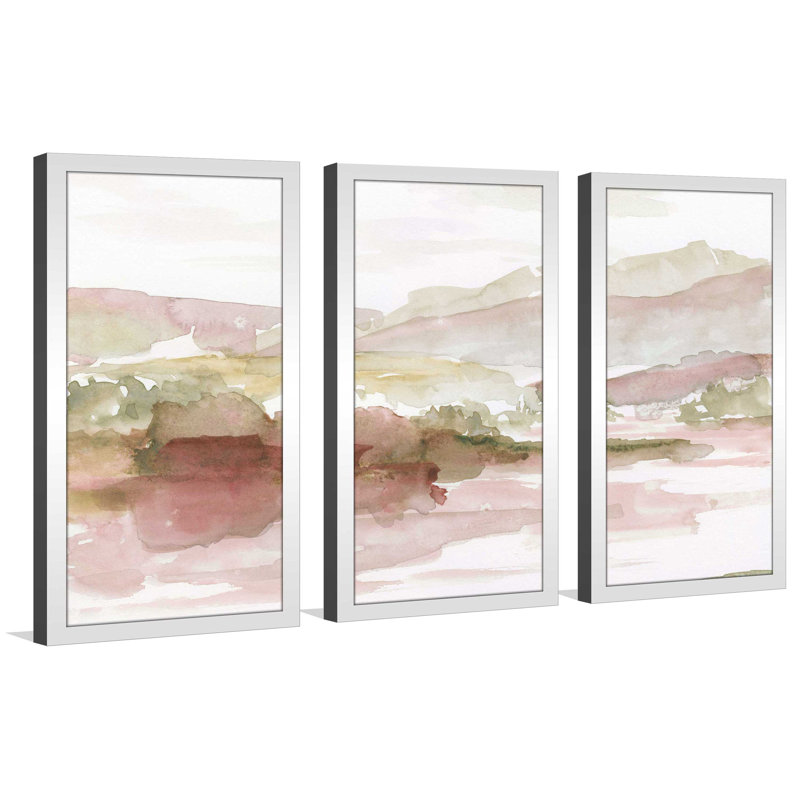 Windscape I par Nan - ensemble de 3 reproductions d'art sur acrylique, L 40,5 po x H 25,5 po x P 1 po