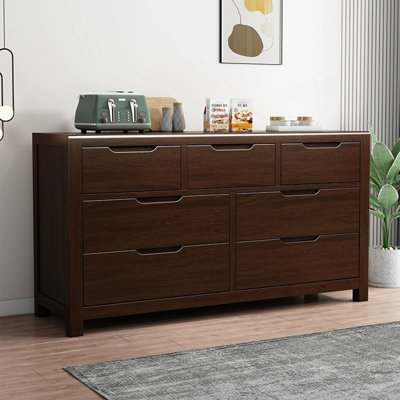 Armoire d'appoint en bois massif noyer foncé