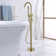 2 Handle Floor Clawfoot Tub Faucet with Diverter