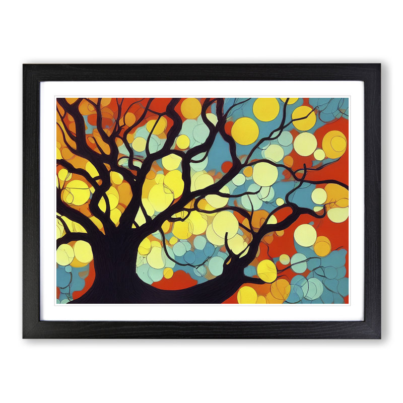 Inspiring Tree - Single Picture Frame Print, 46cm H x 64cm W x 2cm D, Black