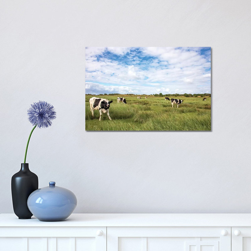 Cows in the Field 1 Piece Wrapped Canvas Wall Art, 30.48 cm H x 45.72 cm W