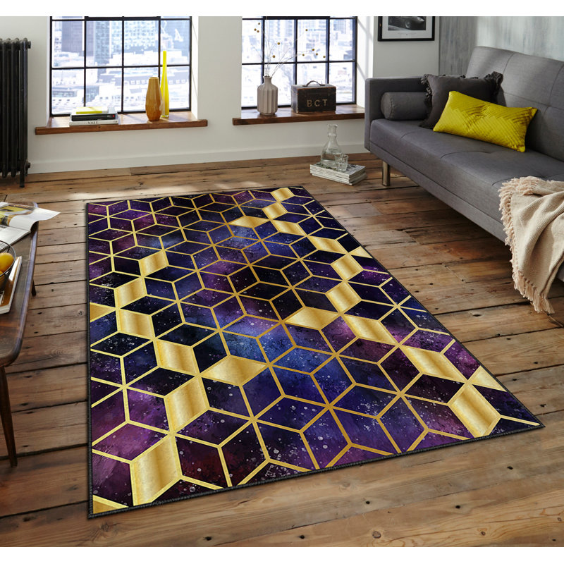 Tapis luxueux, 100% polyester, 5,9 x 9,2 pieds | Poids de 740 g / m², tissu en velours facile à nettoyer, tissu velours facile à nettoyer, hauteur des poils de 0,08 po | Lavable à la machine, parfait pour le salon et la chambre à coucher
