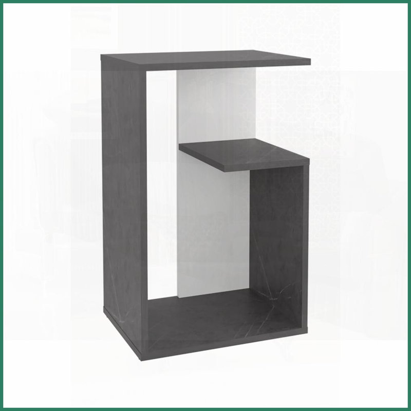 Table basse à trois niveaux Onix White: table de bout / canapé multifonctionnelle pour petits espaces, Blanc, Blanc