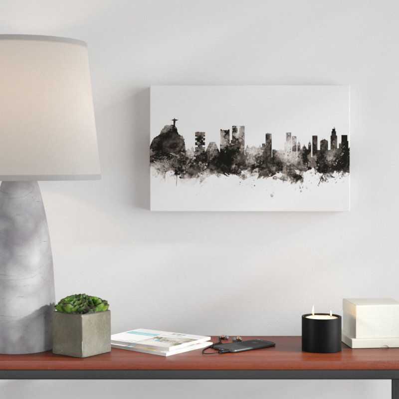 « rio de janeiro horizon noir brésilien », impression sur toile tendue, H 16 po x l 24 po x P 2 po