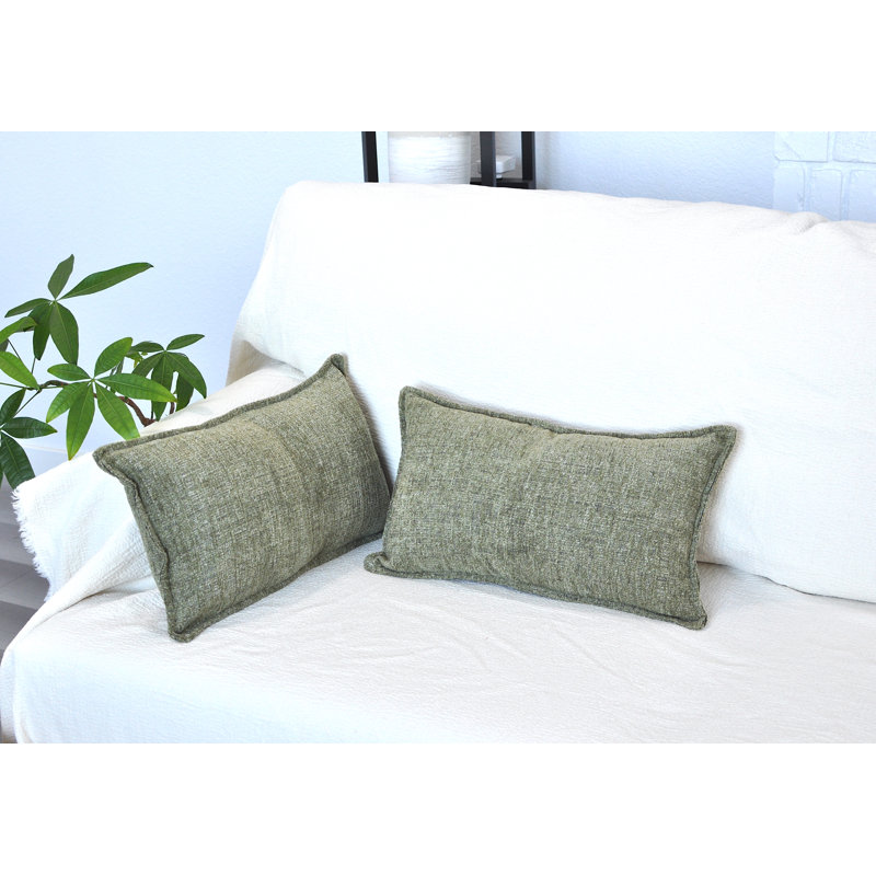 Housses de coussin lombaire 12 x 20 pouces (ensemble de 2) taies d'oreiller moelleuses en velours, Olive