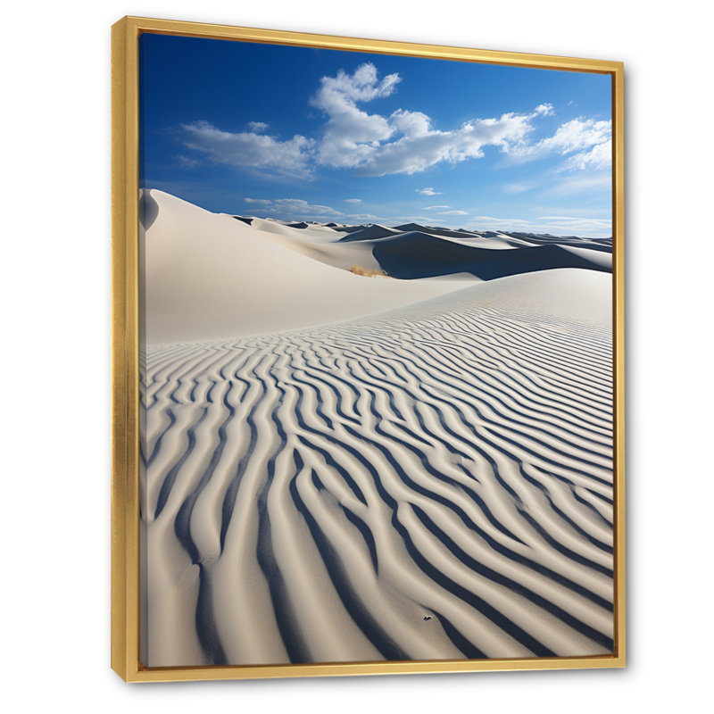 «Beach Dune Dance I», reproduction d'art mural sable de plage, H 20 po x l 12 po x P 1 po, Cadre flottant doré