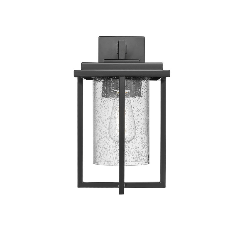 Lanterne murale d'extérieur Beene, H 14,125 po x l 8 po x P 8 po, Noir thermolaqué
