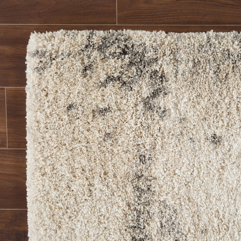 Shag Adrian Grey/Beige Rug, Rectangle 7'10" x 10'