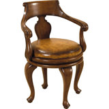 Contour Leather Swivel Side Chair