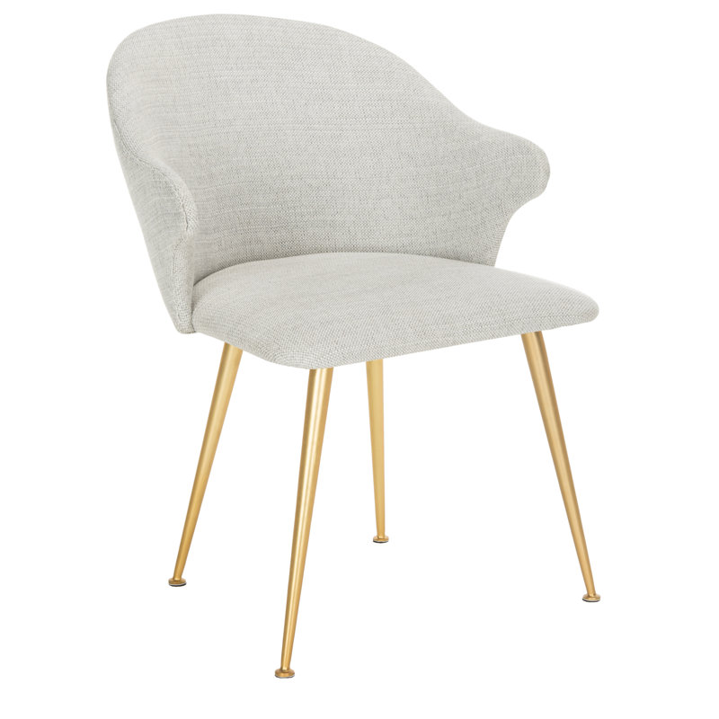 18.5'' H Upholstered Pine Armchair, Light Gray