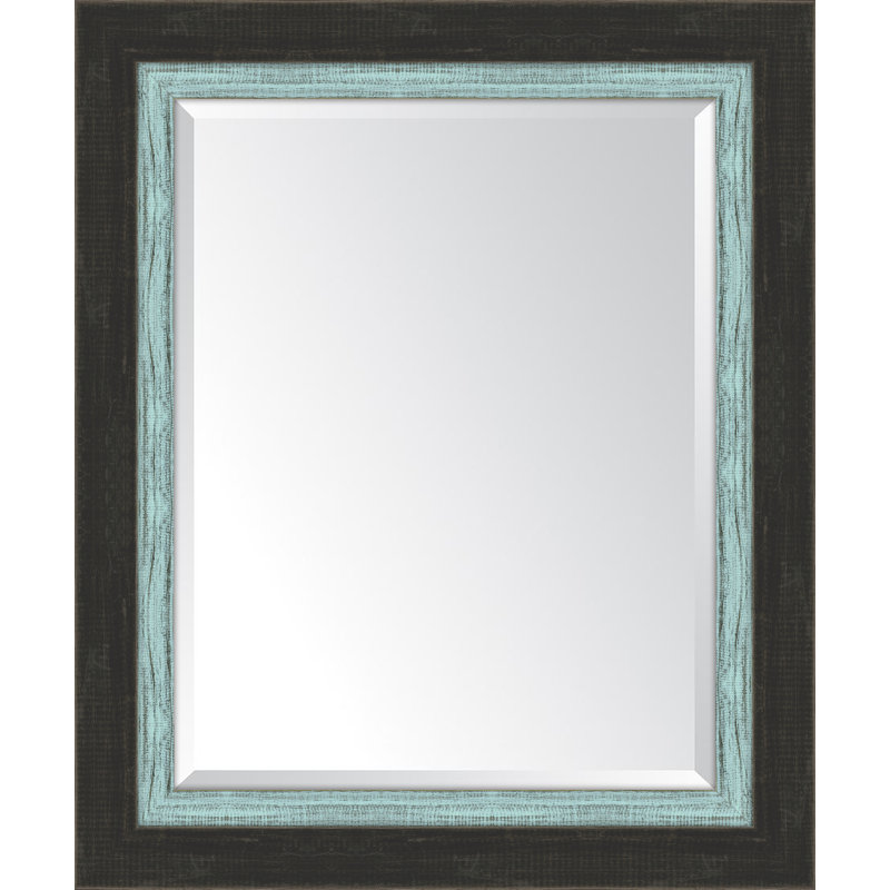 Mazie Wood Wall Mirror, 36" H x 30" W, Pink