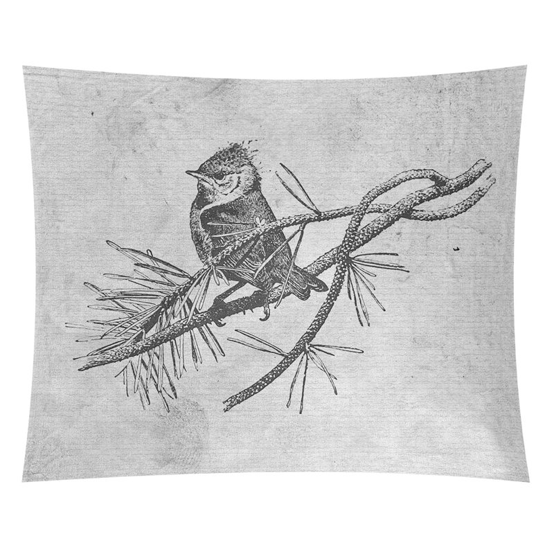 Tapisserie à oiseau rétro par katelyn smith Fawcett, H 27,5 po x l 37,5 po, Intérieur / extérieur