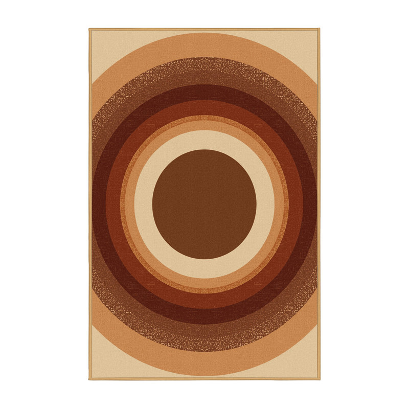 Soft Plush Findley Thanksgiving Modern & Contemporary Abstract Area Rug in Brown – LightBrown Binding, 8x12