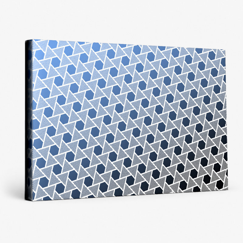 «Blue Hexagon Gradient», art mural sur toile, 14" W x 11" H