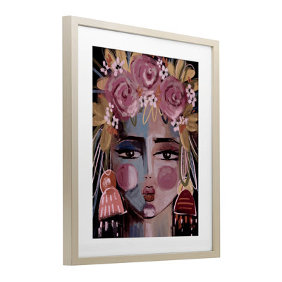 Modern Diva Female Portrait Framed Print Under Glass, design by Anna Lischenko
