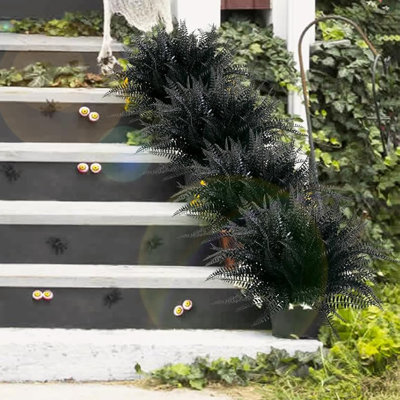 16 bouquets de fleurs de lavande artificielles artificielles résistantes aux rayons UV pour la décoration de mariage, jardin, patio, Halloween, intérieur extérieur (noir), longueur de 16 pouces