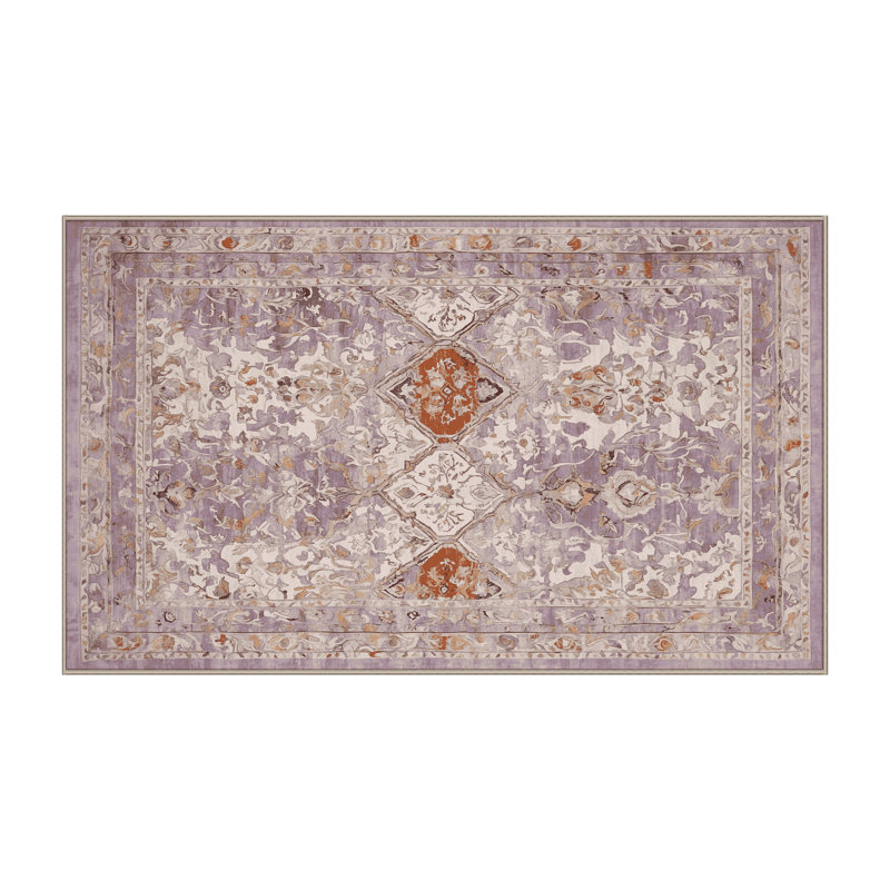 Machine Washable Beige Area Rug, Rectangle 8' x 10'