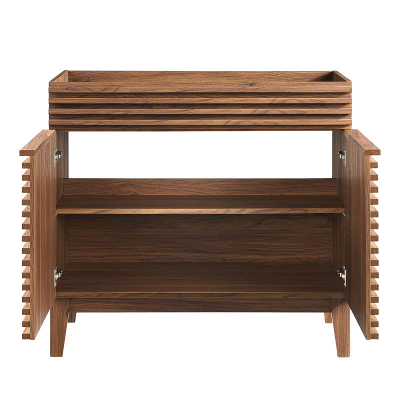 Modway Render 36" Single Bathroom Vanity Base Only, Walnut