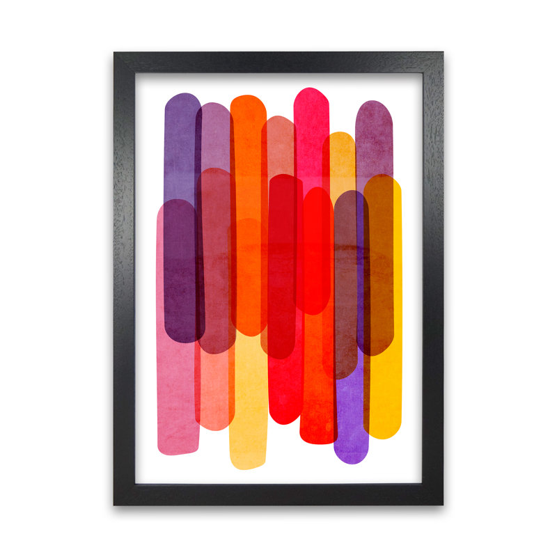 Colourful Abstract - Print, 30cm H x 21cm W x 3cm D, Black Frame
