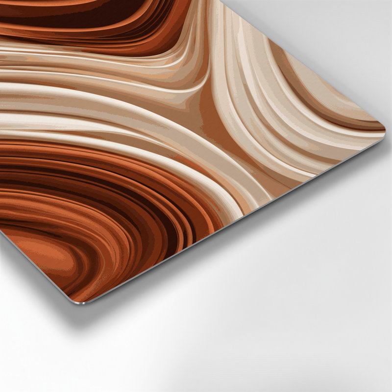 Gradient abstrait 53, art mural en métal beige, H 11 po x l 14 po