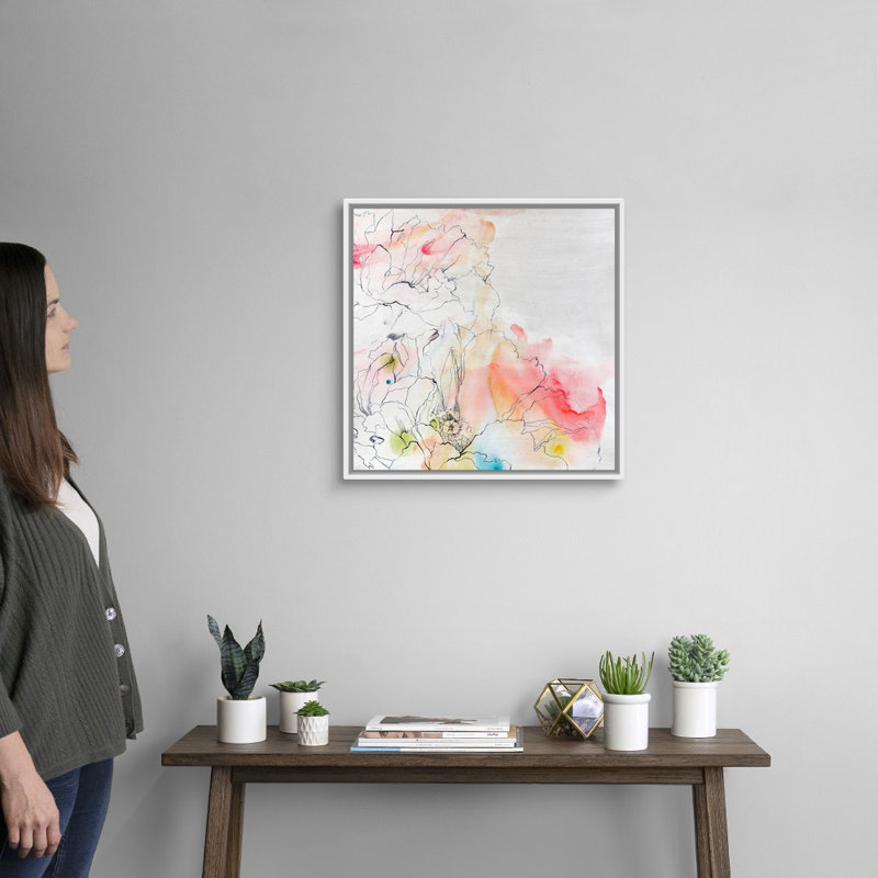 Reproduction d'art sur toile, Cadre flottant blanc, H 22 po x l 22 po x P 1,75 po