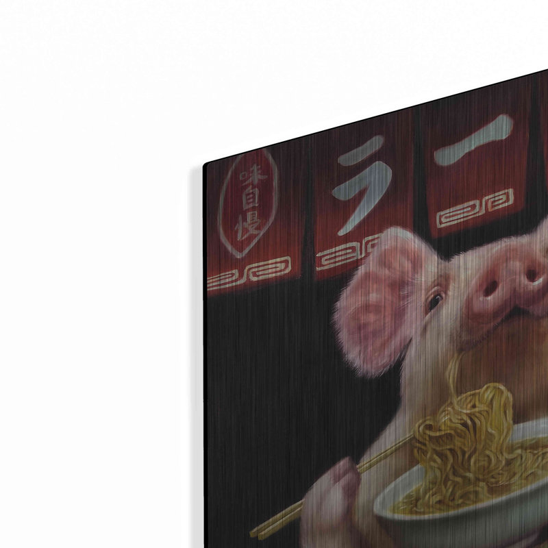 "Oodles Of Noodles" par Lucia Heffernan sur métal, H 12 po x l 12 po