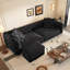 Canapé-lit convertible 3-en-1 de 97,7 po, canapé-lit coulissant à siège profond de 28,4 po, canapé moderne capitonné à boutons, canapé 4 places avec repose-pieds mobile pour appartement, bureau, chambre à coucher-156717259