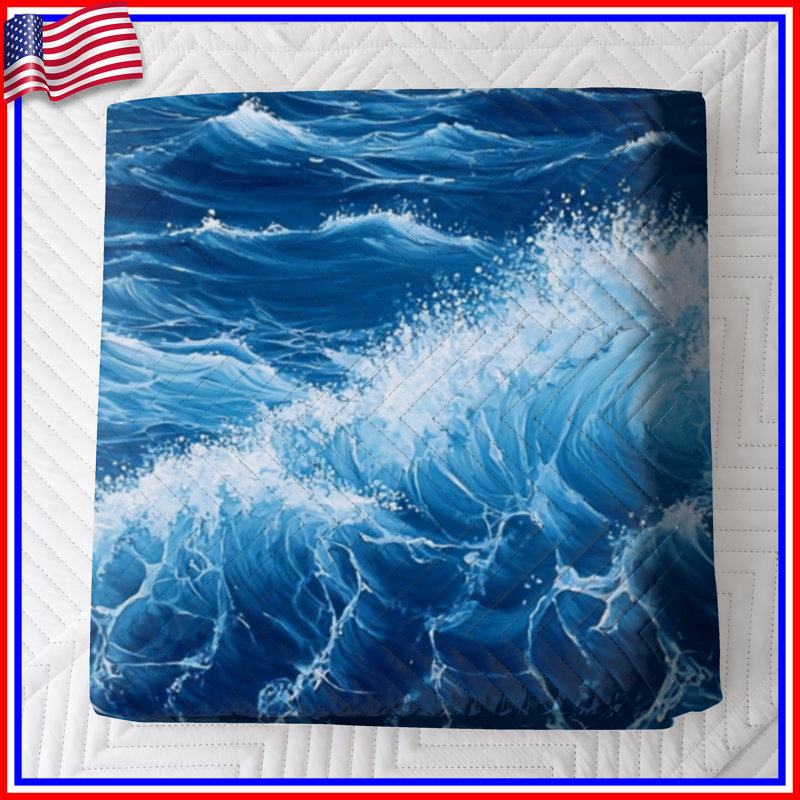 Couvre-lit matelassé Ocean Waves and Clouds toutes tailles, Lit simple