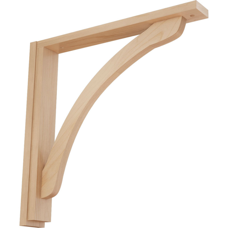 2 1/2"W x 17 3/4"D x 17 1/4"H Reece Shelf Bracket, Alder (2-Pack), Alder, 17.25" H x 2.5" W x 17.75" D